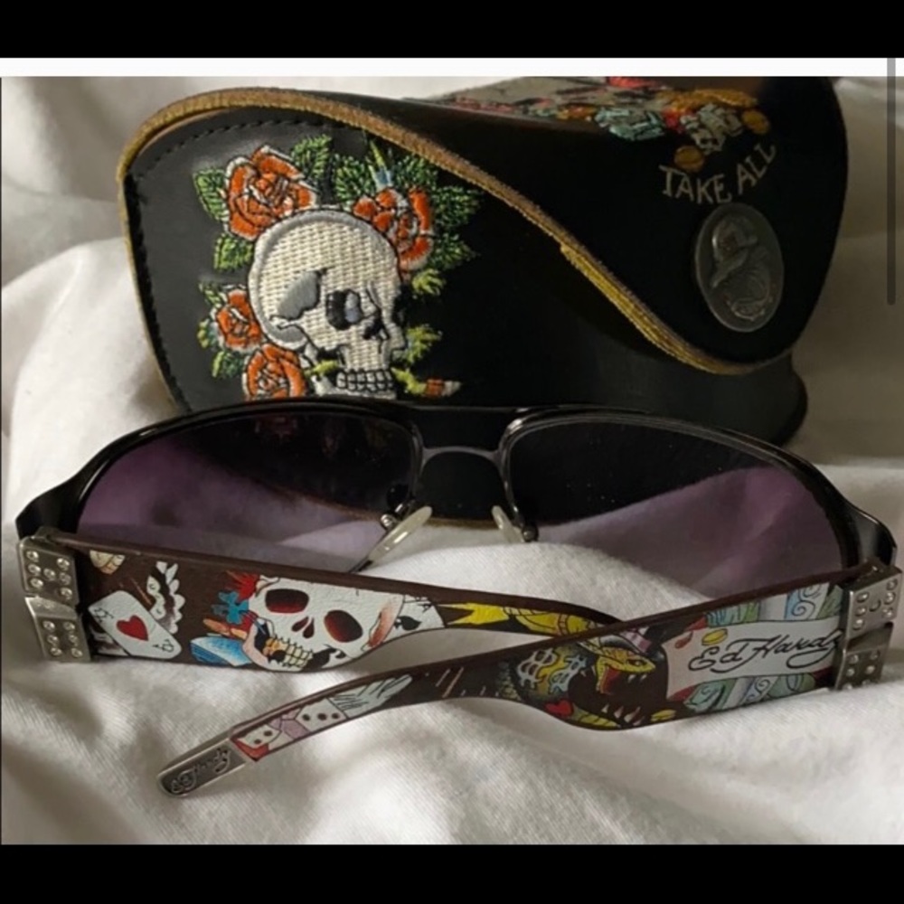 Ed hardy sunglasses and case